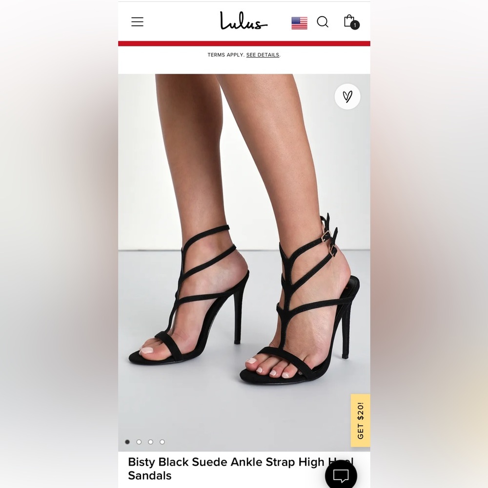 Bisty Black Suede Ankle Strap High Heel Sandals